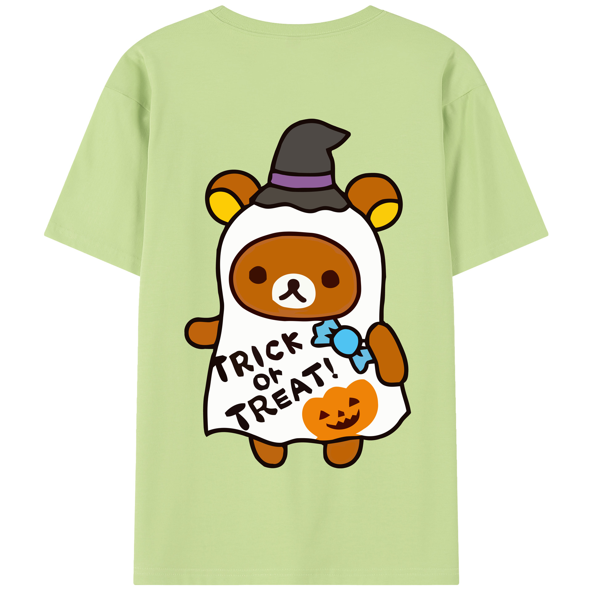 （画像用） リラックマ リラックマ キイロイトリ Rilakkuma Korilakkuma Kiiroitori 綿100％半袖Tシャツ（背面プリント）